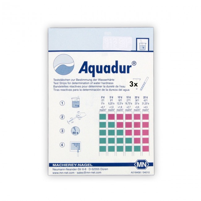 Kalk Teststreifen Aquadur 3er Pack Teststäbschen Wasserhärte Macherey ...